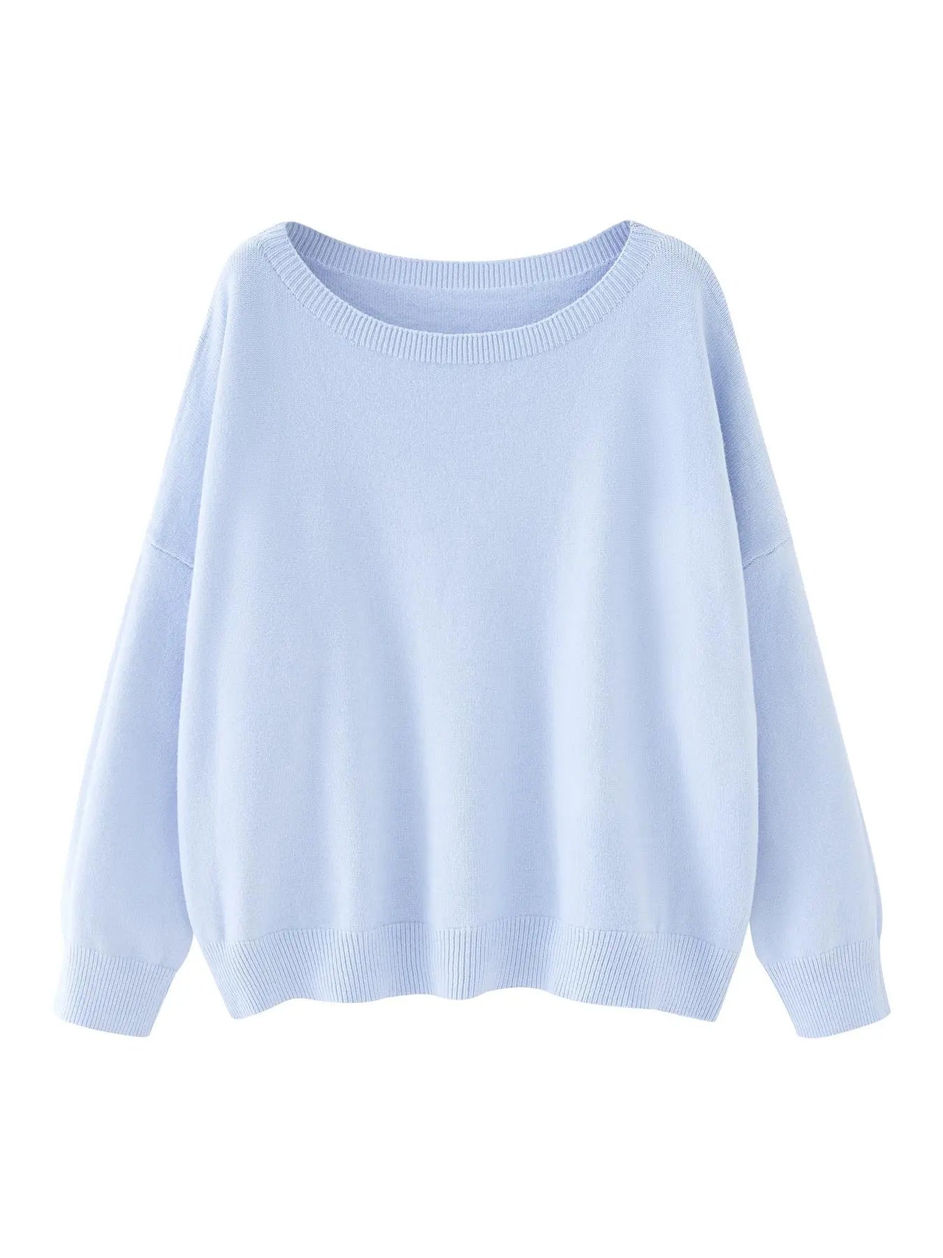 Scoop Neck Knitted Sweater